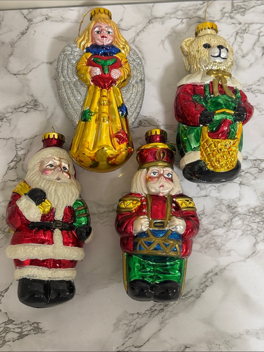 Vintage Festive Christmas Ornament Set - Multicolor Holiday Figures